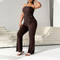 Summer Retro Fashion Tie-Front Fitted Wide Leg Pants + Top 2-Piece Set
