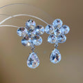 Imperial Breeze Rhinestone Flower Teardrop Tassel Necklace Set Fashionable Clavicle Chain Light Luxury Premium Necklace Women