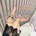 Retro Presbyopia Glasses Round Tortoise Shell Frame Influencer Unisex Older Adults One Lens Hand Machine Anti-Blue-Light Reading