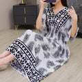 Women's Chinese French Short Sleeve V-Neck Printed Dress + Skirt 2026 - 1-1#