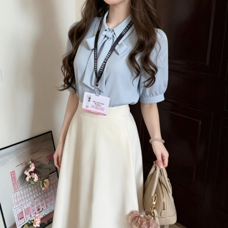 Summer Office Professional Chiffon Short Sleeve Shirt