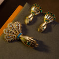Vintage Accessory Premium vintage Gold of Hand Stud Western Retro Book Style Brooch Set Accessory
