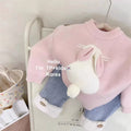 Girls' Solid Mohair Knit Pullover Sweater - Fall/Winter