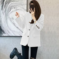 Women's Spring Office Korean Petite Blazer + Top 2026 | Casual Blouse - Red