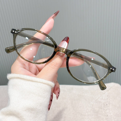 Stud Frame Glasses Anti-Blue Influencer New Fashionable Commute Versatile Bare Face Ambient Feel Plano Glasses Unisex