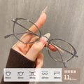 Beesfen M6212Y Ultra-Light Titanium Frame Retro Cat-Eye Glasses Frame Bare Face Cold Tea Small-Frame Book Nerd Glasses Wholesale