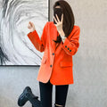 Women's Spring Office Korean Petite Blazer + Top 2026 | Casual Blouse - Red
