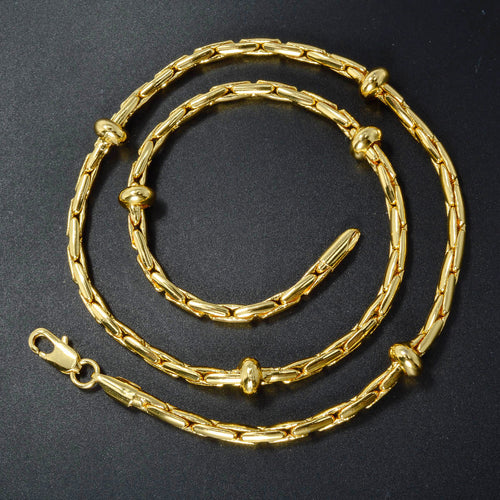 2025 Summer New Western Trendy Chain Metal Thick Copper Gold Plated Bracelet Clavicle Chain Bracelet Necklace Set