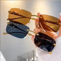 Metal Leopard Leg Ocean Lens Overseas Rimless Women Sunglasses Style Premium Cheetah Square Hot Girl Sunglasses