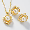 New Overseas Fashionable Inlaid Pearl Multi Style Creative Fresh Simple Necklace 2-Piece Set Overseas Pro Supply
