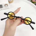 Retro Hip-Hop Sunglasses Small-Frame Round TikTok Influencer Street Snap Mini Small Glasses Trendy Guy Women Goofy Sunglasses