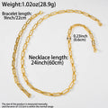 Export Hot Sale Punk Breeze Statement Thick Necklace Bracelet Set Titanium Handmade Chain Gold Plated 18K Hand Jewelry Item In Stock