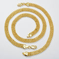 Vintage New Net Shape Necklace Unisex Trendy Hip-Hop Whip Chain Bold Thick Style Fashionable Versatile Bracelet Necklace Set