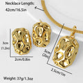 Overseas Western New Contour Shiny Texture Pendant Asymmetric Niche Design Minimal Necklace Earrings Set