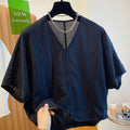 Summer Korean Batwing Sleeve Short Sleeve Loose Cardigan + Shirt