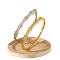 Overseas Real Gold Plated Bow Cross Bangle Women Niche Premium Open End Bracelet Personality Accessory Factory Wholesale