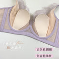 套装纯欲蕾丝聚拢上托透气兔耳水晶杯显廋内衣女收副乳调整型文胸