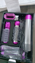5-in-1 Curling Wand & Hot Air Brush - Auto Hair Suction