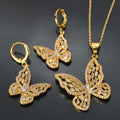 Western High-End Designer Quality Fashionable Butterfly Crystal Jewelry 2-Pc Set Light Luxury Bracelet Fashionable Versatile