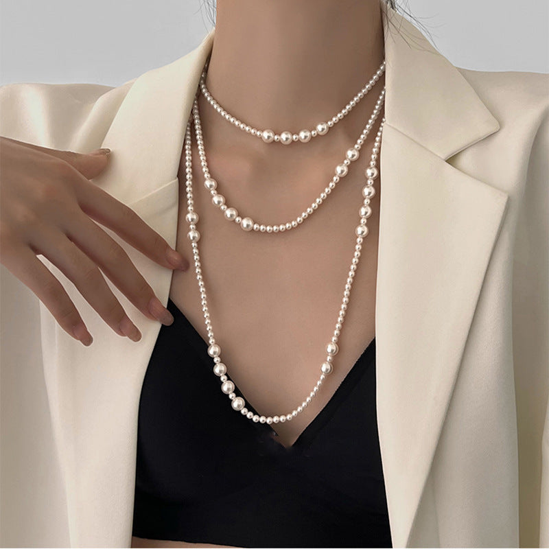 Long Pearl Sweater Chain Necklace - view 9
