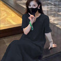 棉麻文艺中式国风重工刺绣V领中袖连衣裙夏季新款气质复古裙子女