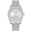 Export Cross-Border Hit Mens Watch Fashionable Formal High-End Waterproof Rhinestone Steel Band Quartz Watch Men Factory Direct