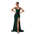 Women's Spaghetti Strap Sequin Mermaid Waist-Cinching Sexy Evening Gown