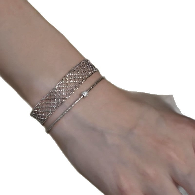 Minimalist Metal Mesh Wrap Bracelet - view 5