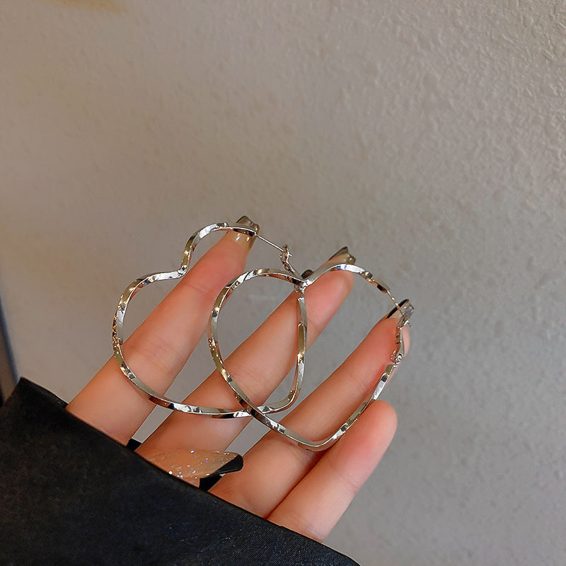 Minimalist Silver-Tone Metal Hoop Earrings - view 9