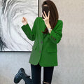 Women's Spring Office Korean Petite Blazer + Top 2026 | Casual Blouse - Red