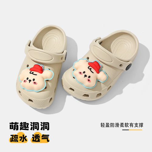 儿童洞洞鞋夏季居家可DIY室内防滑软底EVA环保卡通可爱亲子凉拖鞋