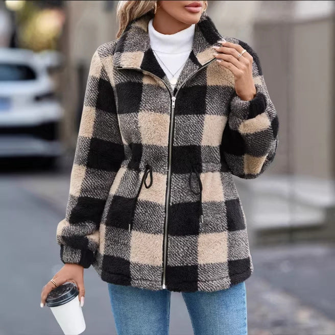 Fall-Winter Slimming Versatile Petite Wool Stand Collar Waist-Tie Jacket + Top
