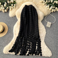 French Hollow Polka Dot Fringe A-Line Mid-Length Skirt