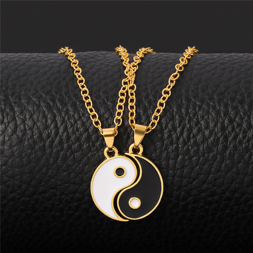Wish Amazon AliExpress Spliced Necklace Fashionable Breeze Taiji Bagua YinYang Pendant Couples Necklace N6319