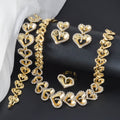 New Import Premium Light Luxury Bracelet Super Sparkle Full Diamond Heart-Shaped Spliced Western Fashionable Women Accessory Set