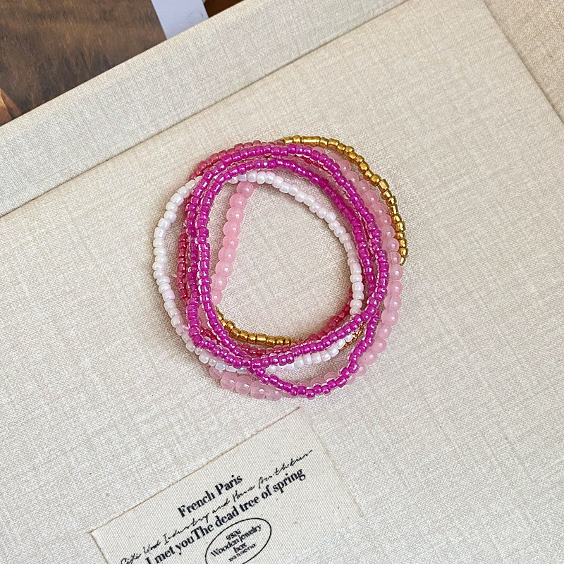 Colorful Layered Seed Bead Bracelet Set - view 10