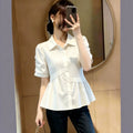Summer Youthful Slimming Plus Size Short Sleeve Loose Shirt