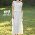 Women's Summer Ethnic Sleeveless Asymmetric Fringe Skirt + Top Set 2026 - C25359