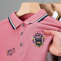 2025 summer pique ice mercerized cotton lapel men's casual short sleeve polo shirt men's embroidered