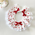 可爱蝴蝶结仙女猫咪口水巾公主风蕾丝项圈铃铛项链围兜狗狗围巾