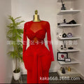Old Money Style Printed Fitted Over-Knee A-Line Dress