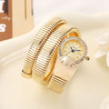 2025 New Round Rhinestone Dial Snake Head Women Watch Cross-Border Export Bestseller Supply Stock Wholesale