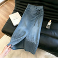 Summer Fashion Elegant High Waist Slit Hollow-Out Pattern Skirt