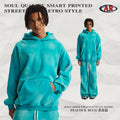 Fall/Winter 360G Washed Distressed Spray-Dye Fleece-Lined Hoodie