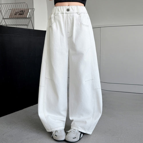 Girls' White Straight Leg Jeans - Fall 2026 Casual Fit
