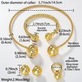 EU/US Import 18K Gold Fashionable Copper Bead Wear Jewelry Twist Necklace Bracelet Set Earrings Ring Africa Banquet Set