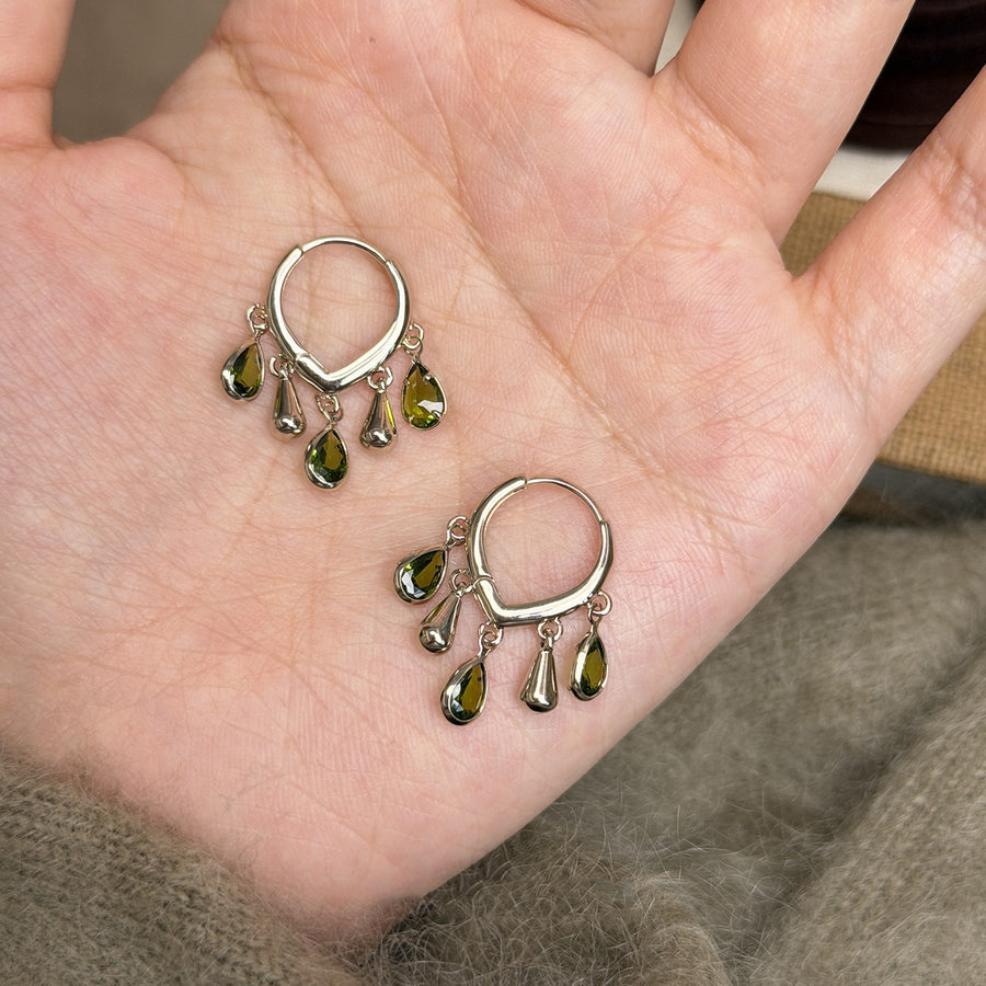 Bohemian Glass Teardrop Clip-On Earrings - view 6