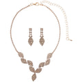 EU/US Import Exquisite Rhinestone Teardrop Fringe Stud Earring Necklace Set Fashionable Clavicle Chain Light Luxury Premium Necklace