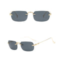 Rimless Square Women Sunglasses UV-Proof Premium Sunshade Glasses Beveled Metal Personality Trendy Sunglasses