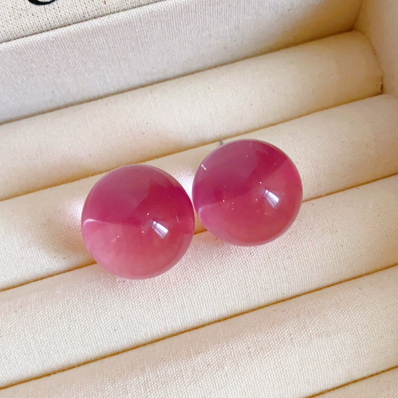 Pink Flower Rhinestone Drop Earrings - view 8
